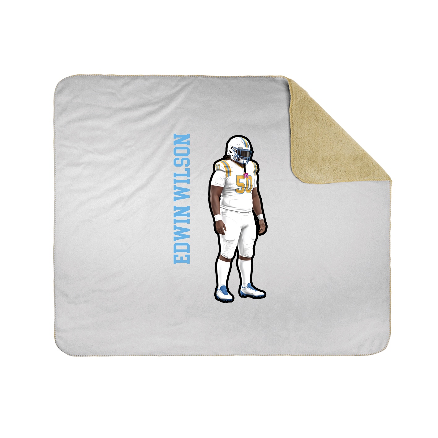 Throw Blanket — Name Vertical in White