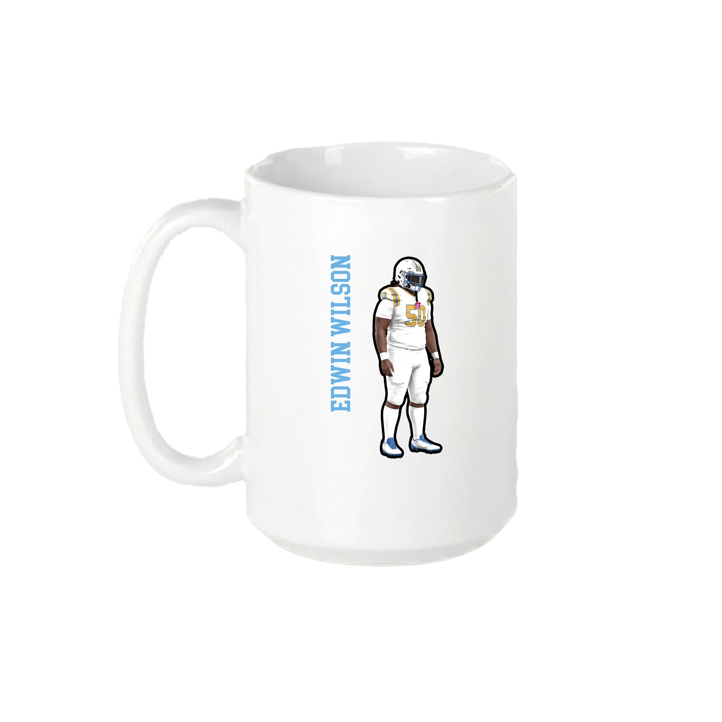 15oz Coffee Mug — Name Vertical in White