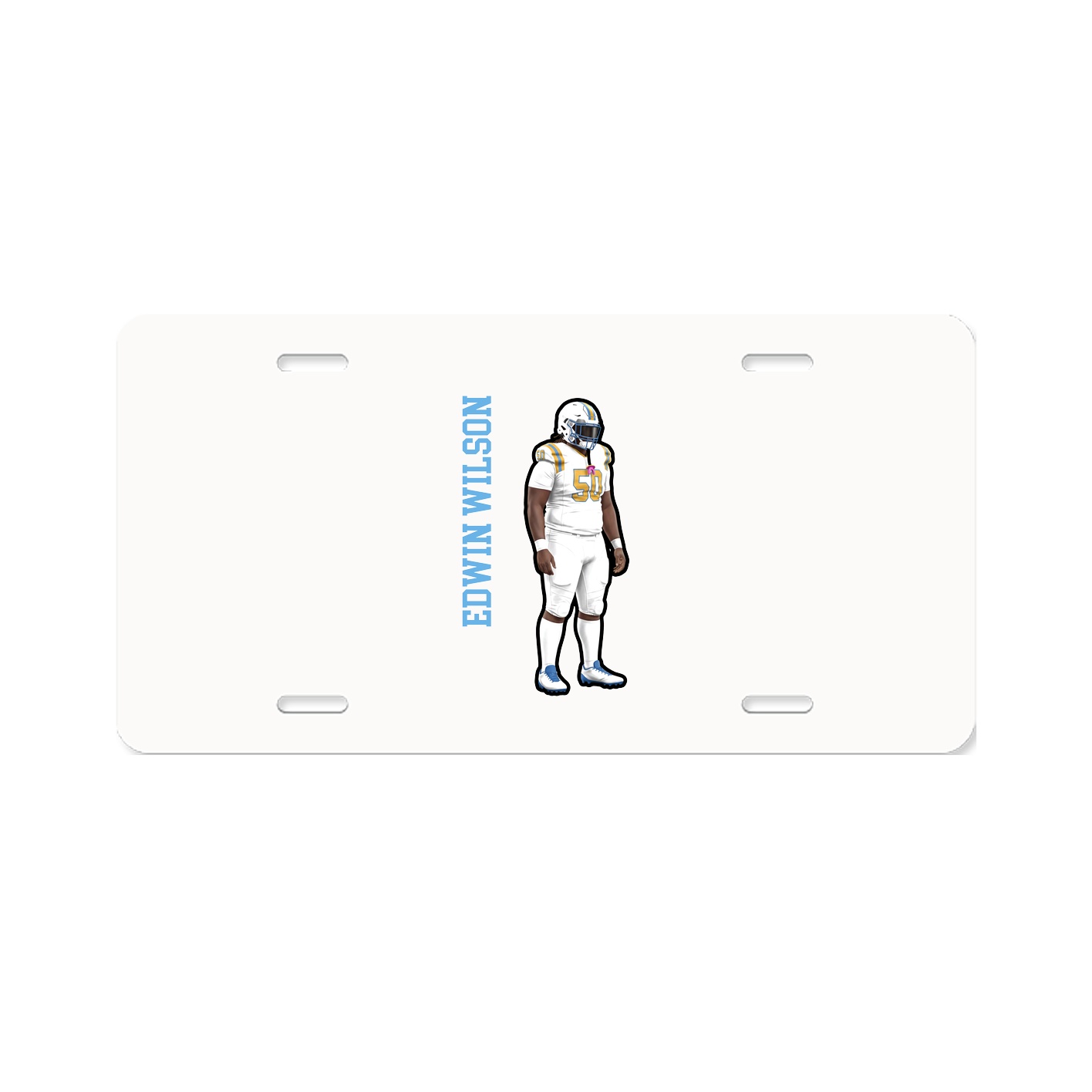 License Plate — Name Vertical in Classic