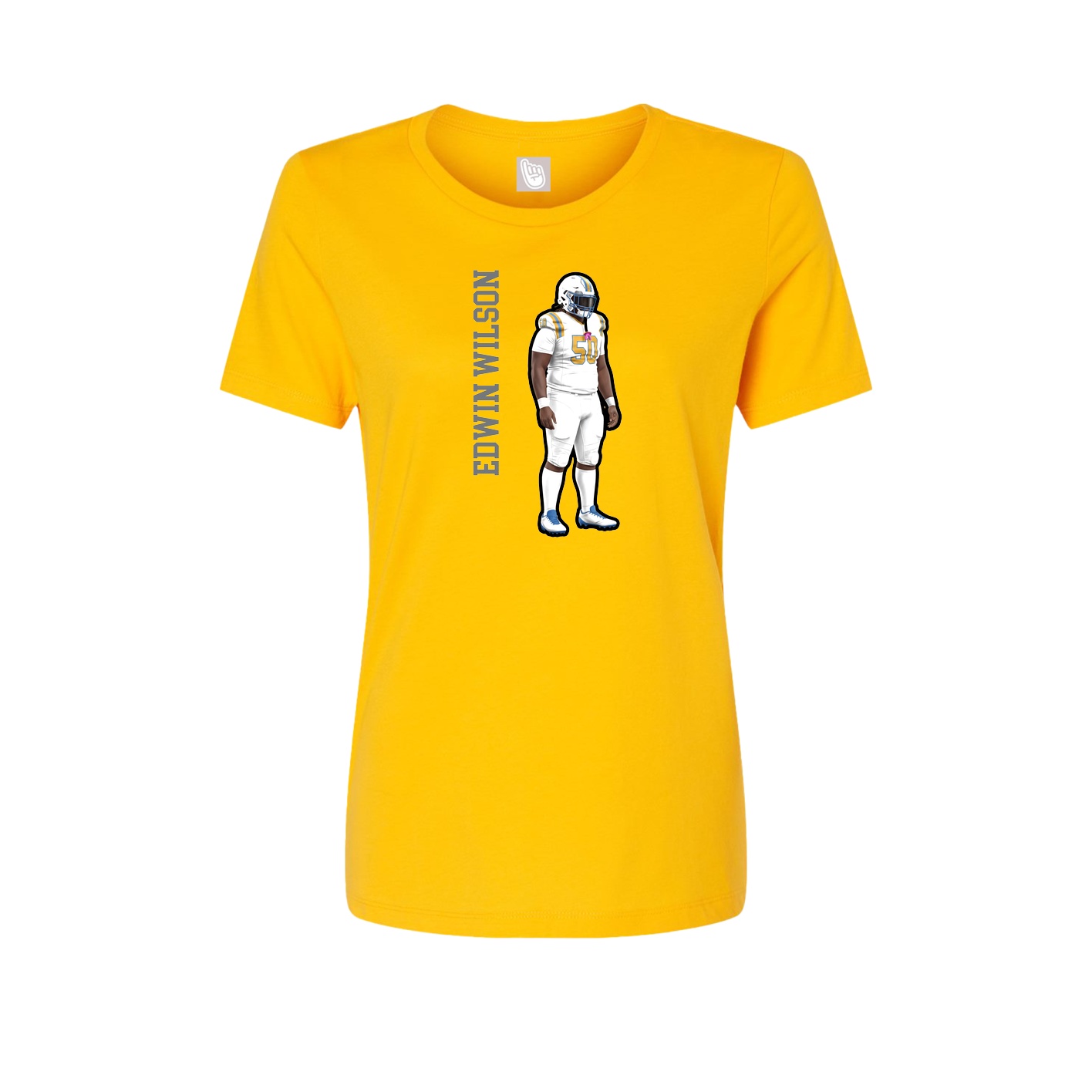 Fitted Women's Tee — Name Vertical in Gold