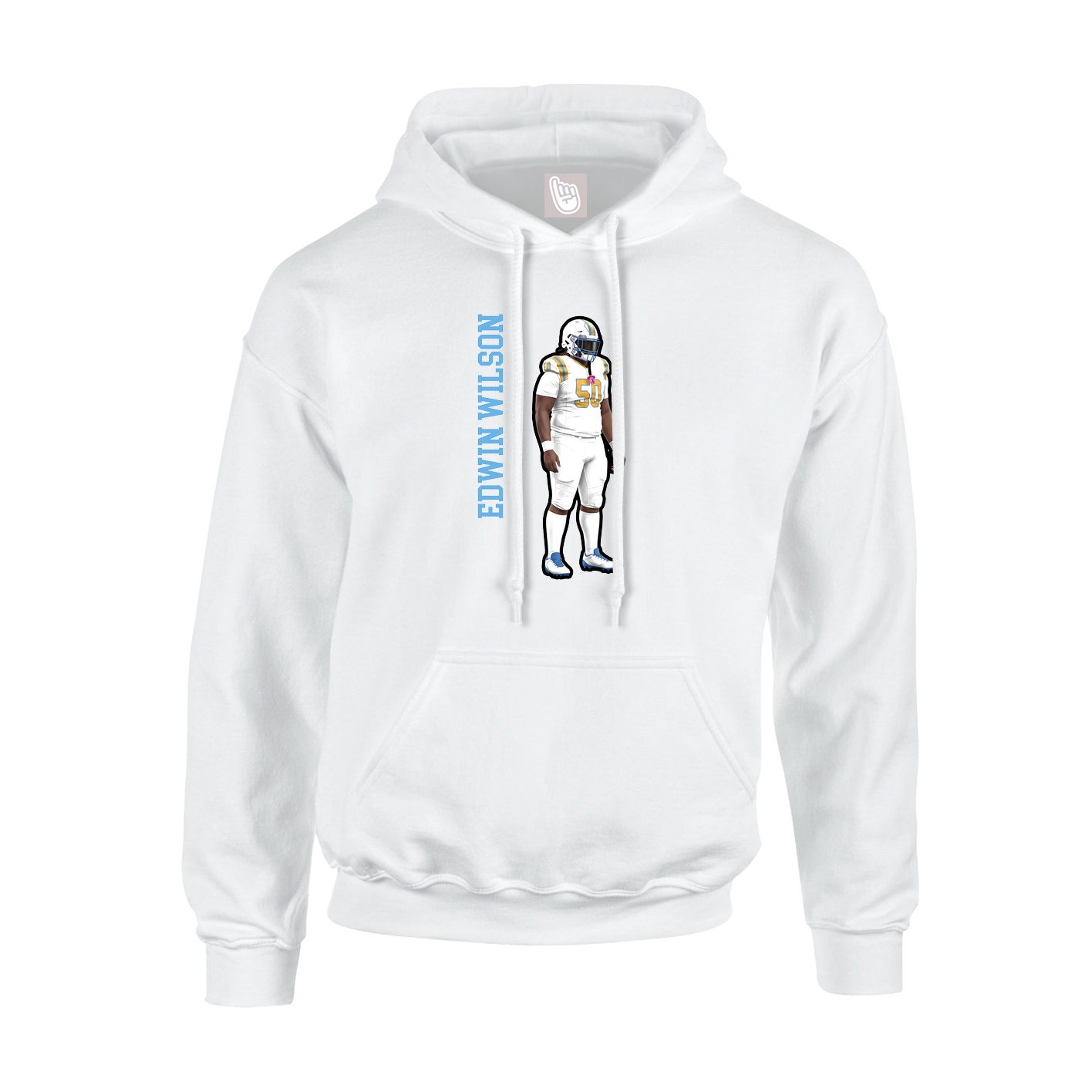 Hoodie — Name Vertical in White