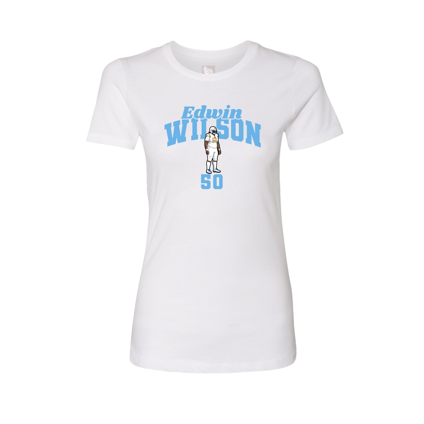 Fitted Women's Tee — Signature Arch in White