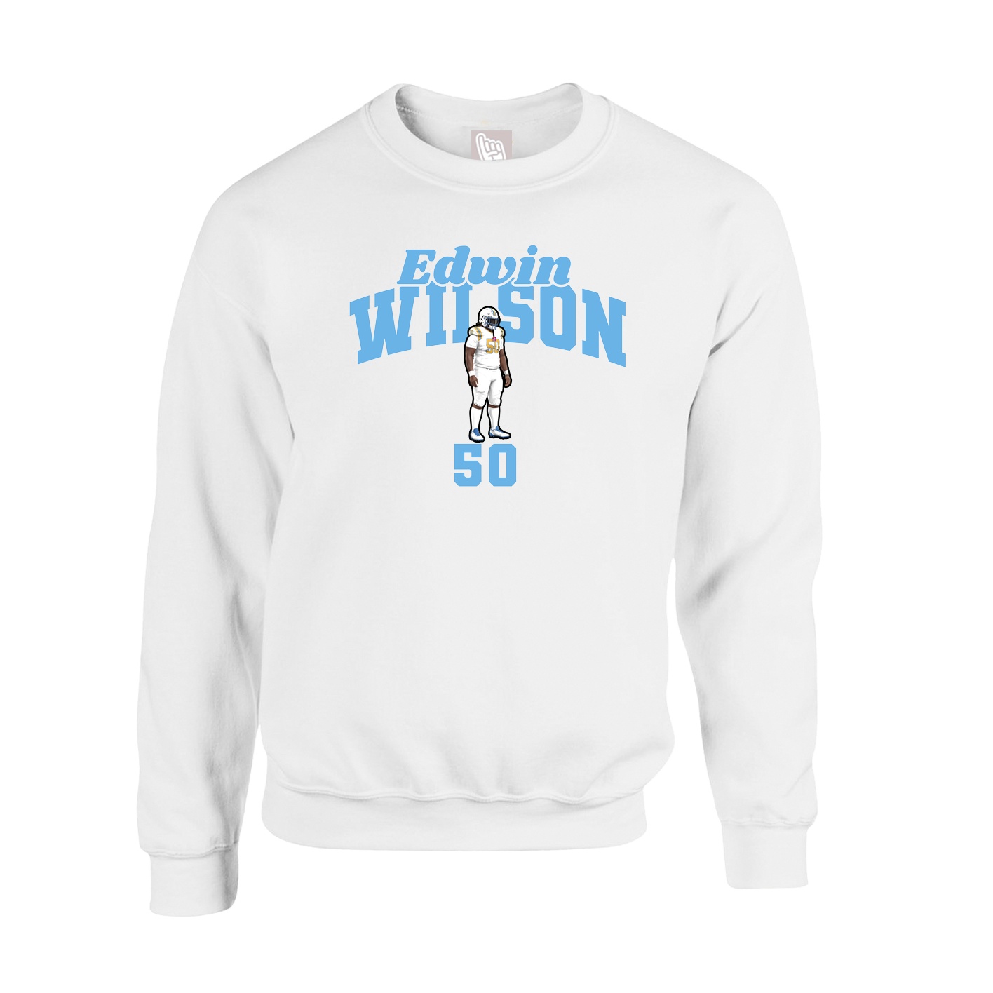 Fleece Crew — Signature Arch in White