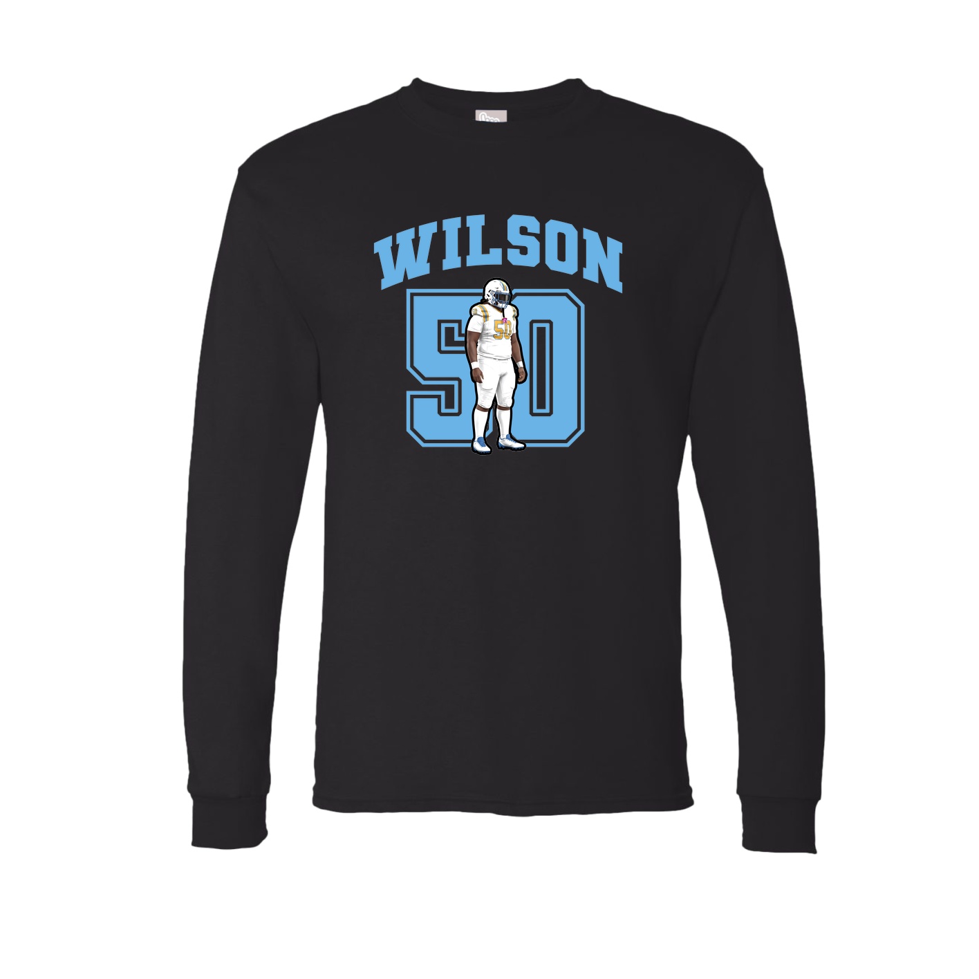 Long Sleeve Tee — Number in Black