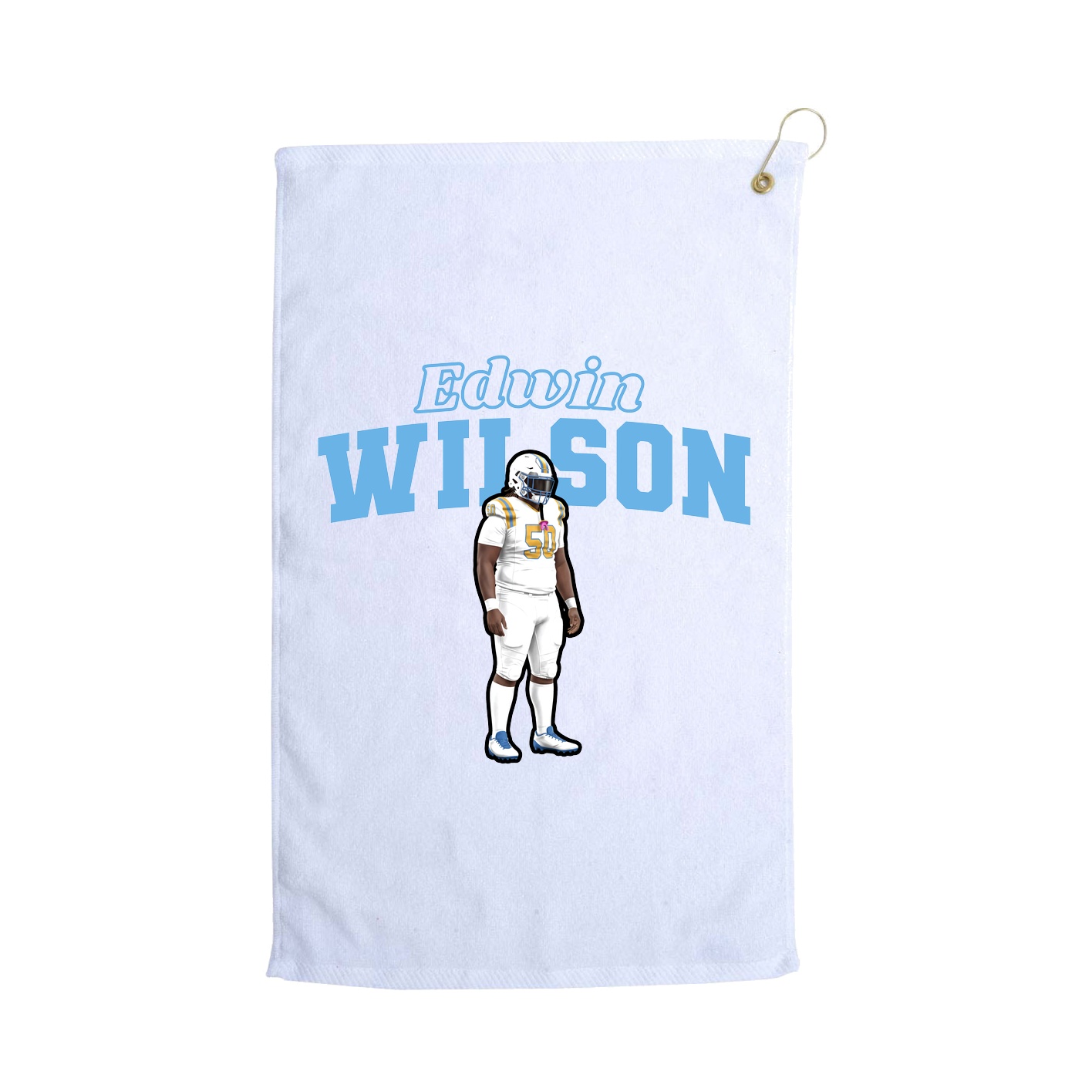 Golf Towel — Name Arch in White