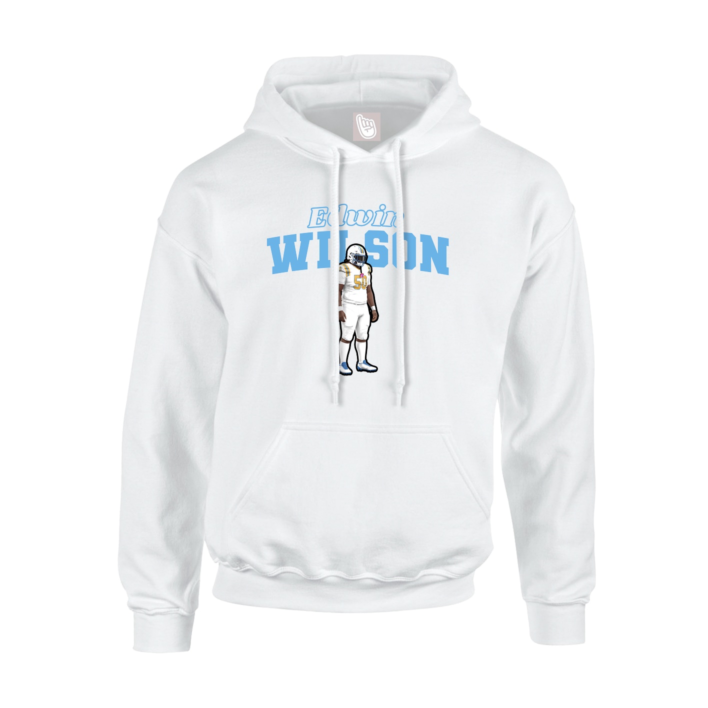 Youth Hoodie — Name Arch in White