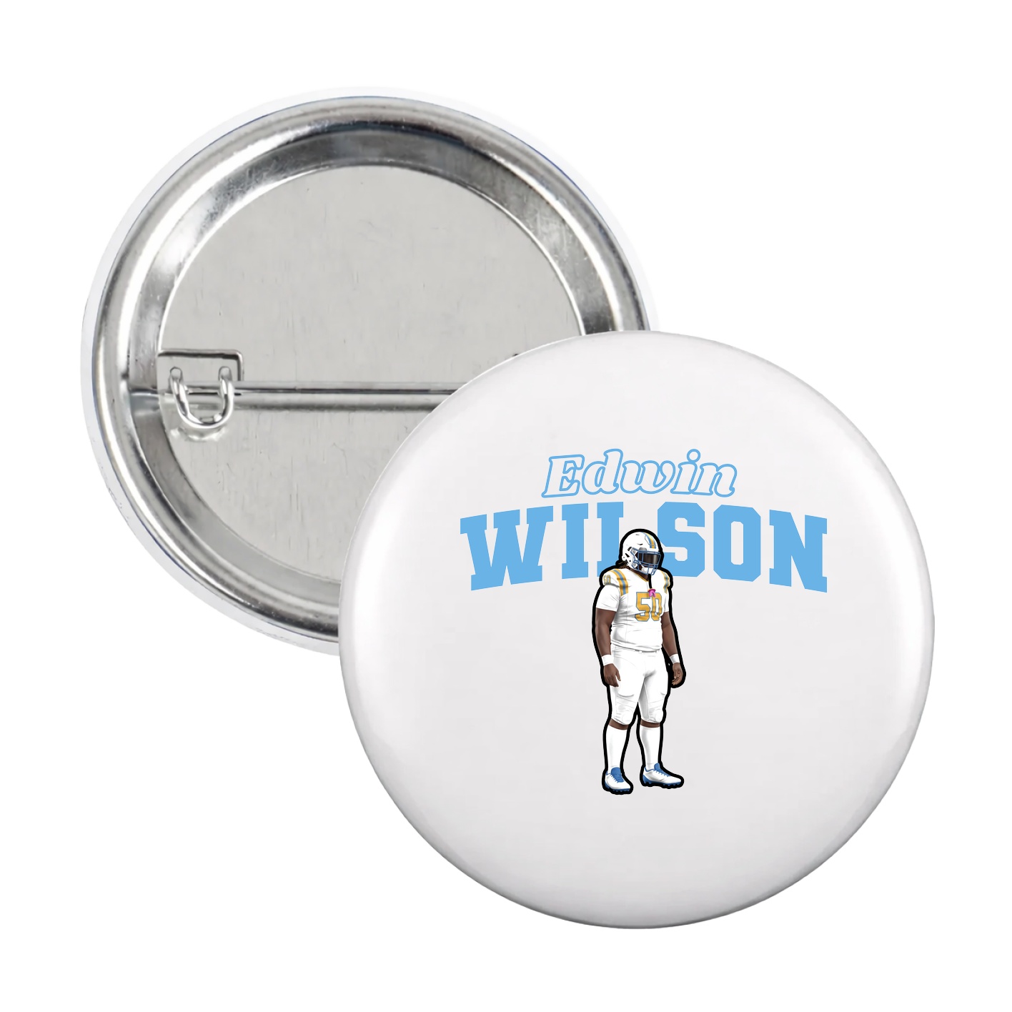 Game Day Button — Name Arch in White