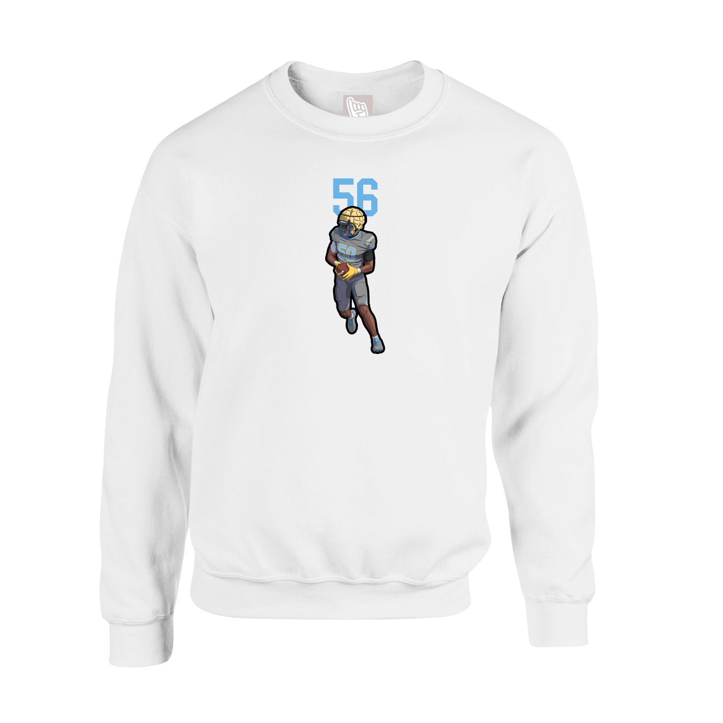 Fleece Crew — Number Top in White