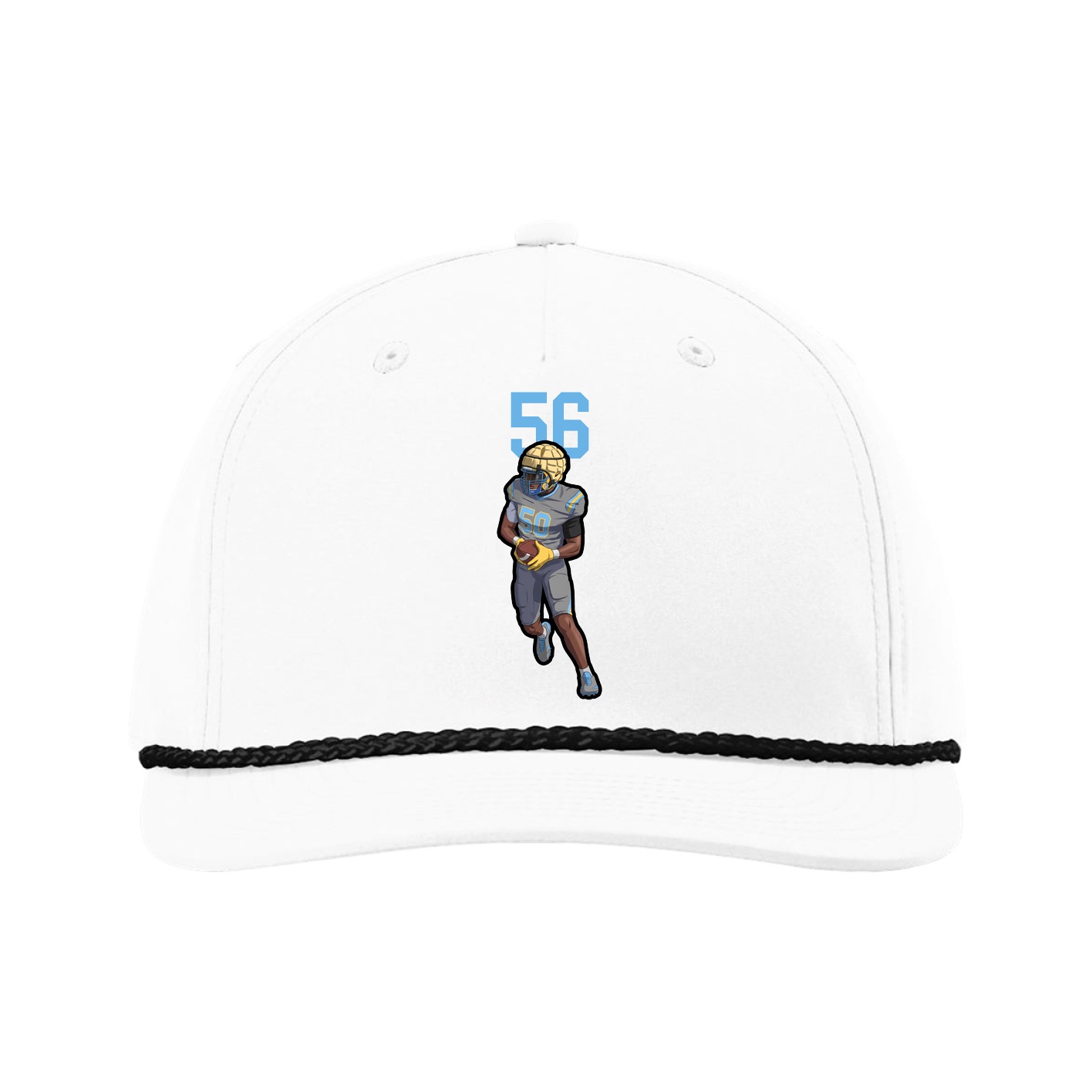 Five-Panel Classic Rope Cap — Number Top in White