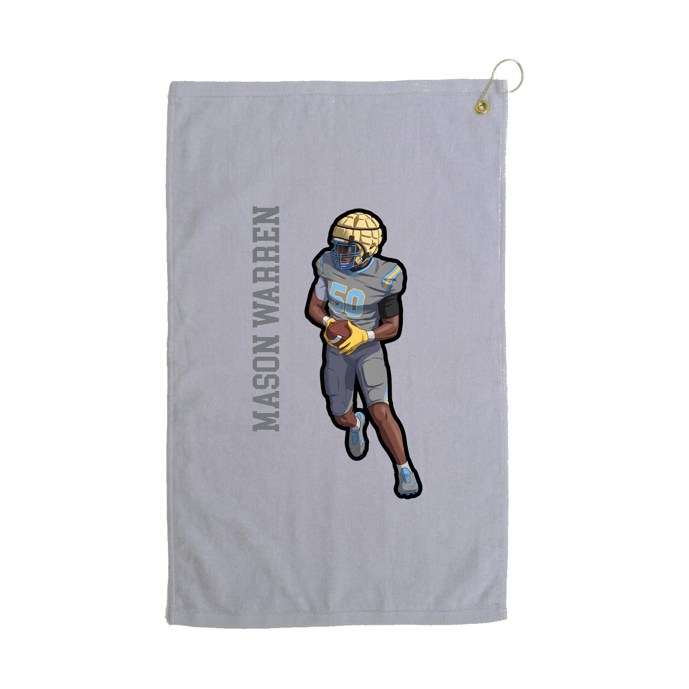 Golf Towel — Name Vertical in Grey