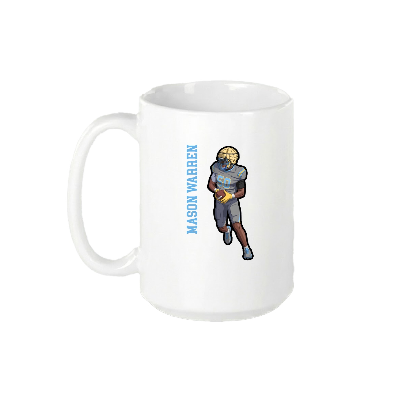 15oz Coffee Mug — Name Vertical in White