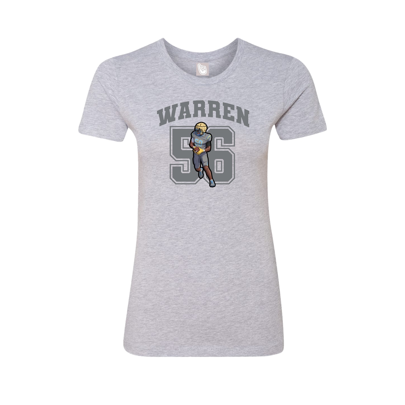 Fitted Women's Tee — Number in Grey