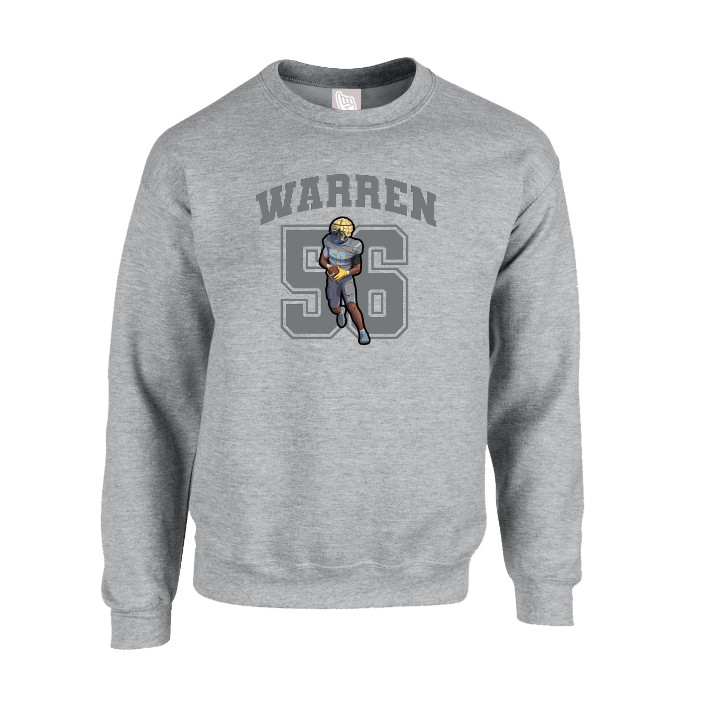 Fleece Crew — Number in Grey