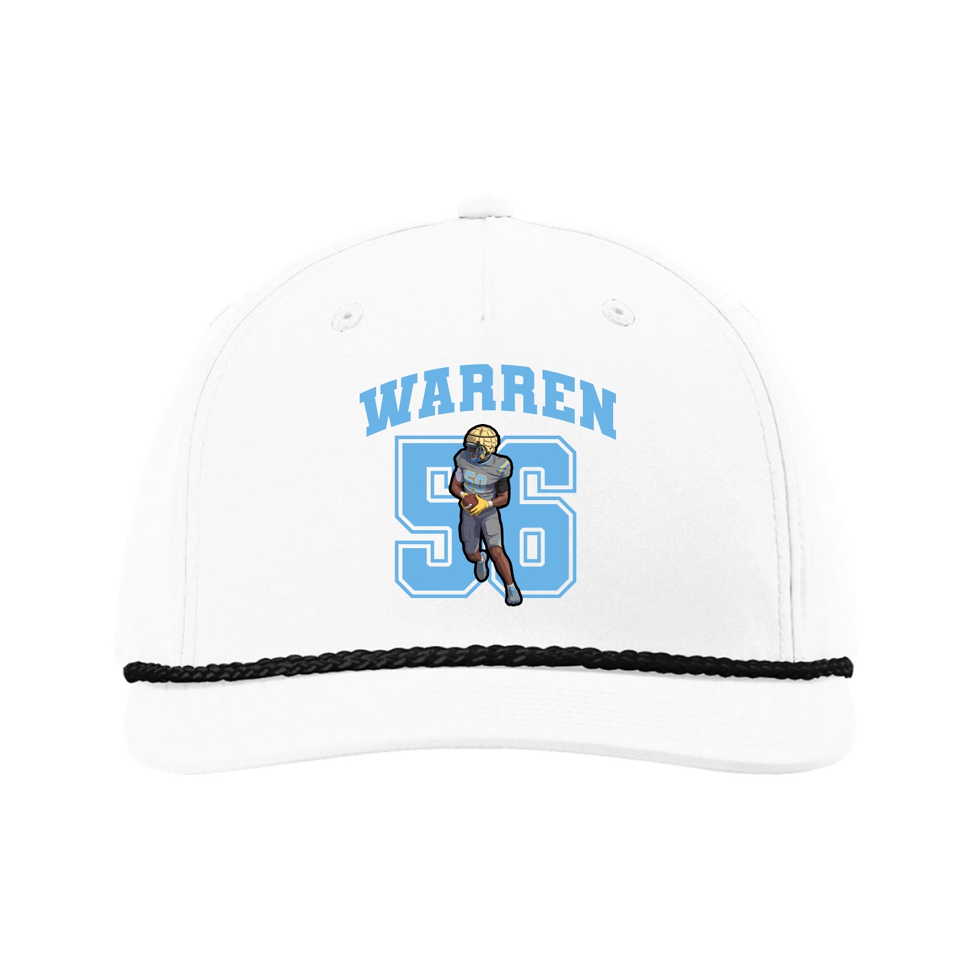 Five-Panel Classic Rope Cap — Number in White