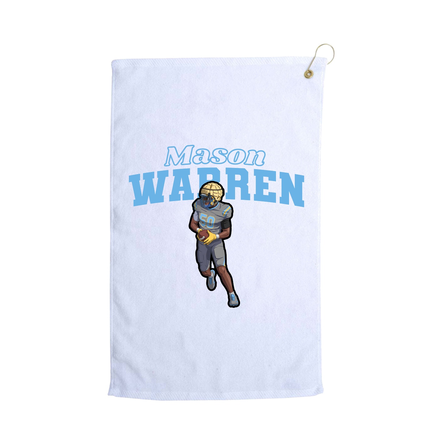 Golf Towel — Name Arch in White