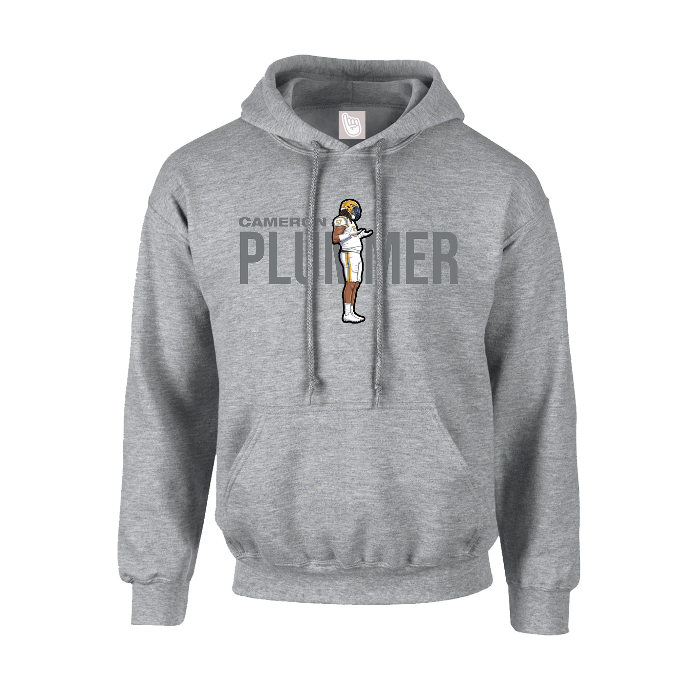 Hoodie — Player Name in Grey