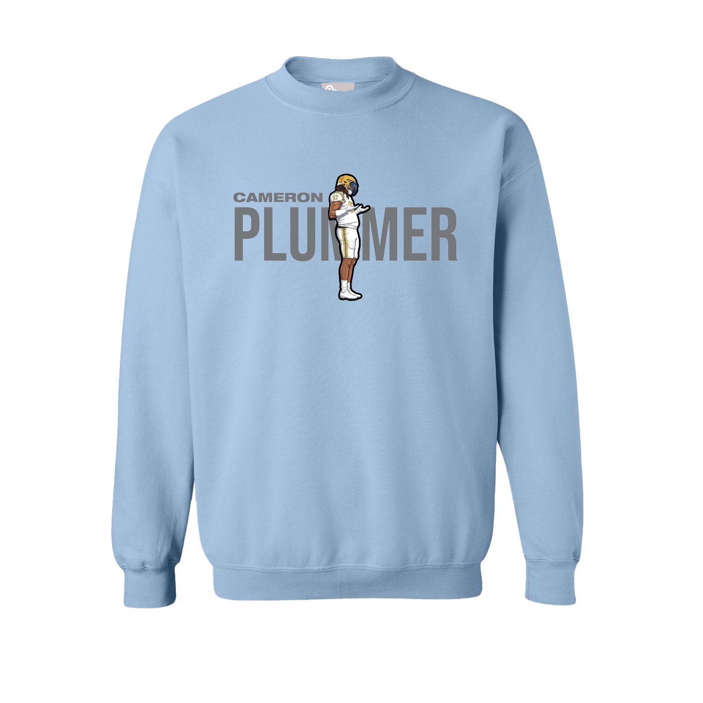 Fleece Crew — Player Name in Light Blue