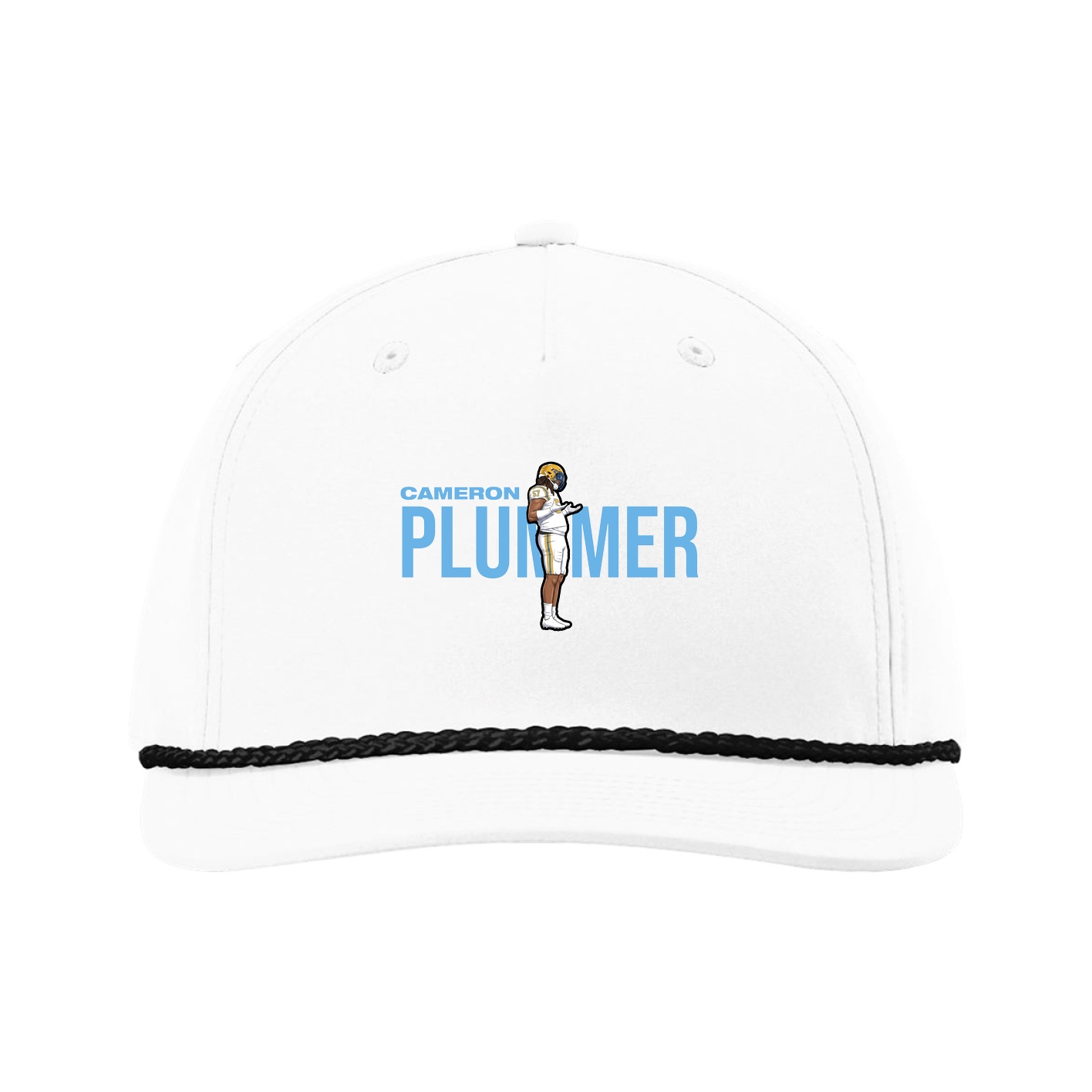 Five-Panel Classic Rope Cap — Player Name in White