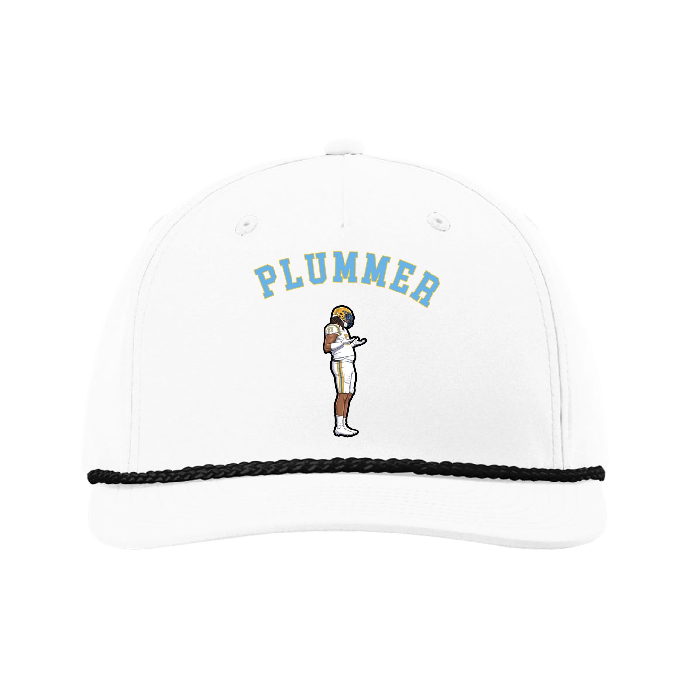Five-Panel Classic Rope Cap — Shirsey Arch in White