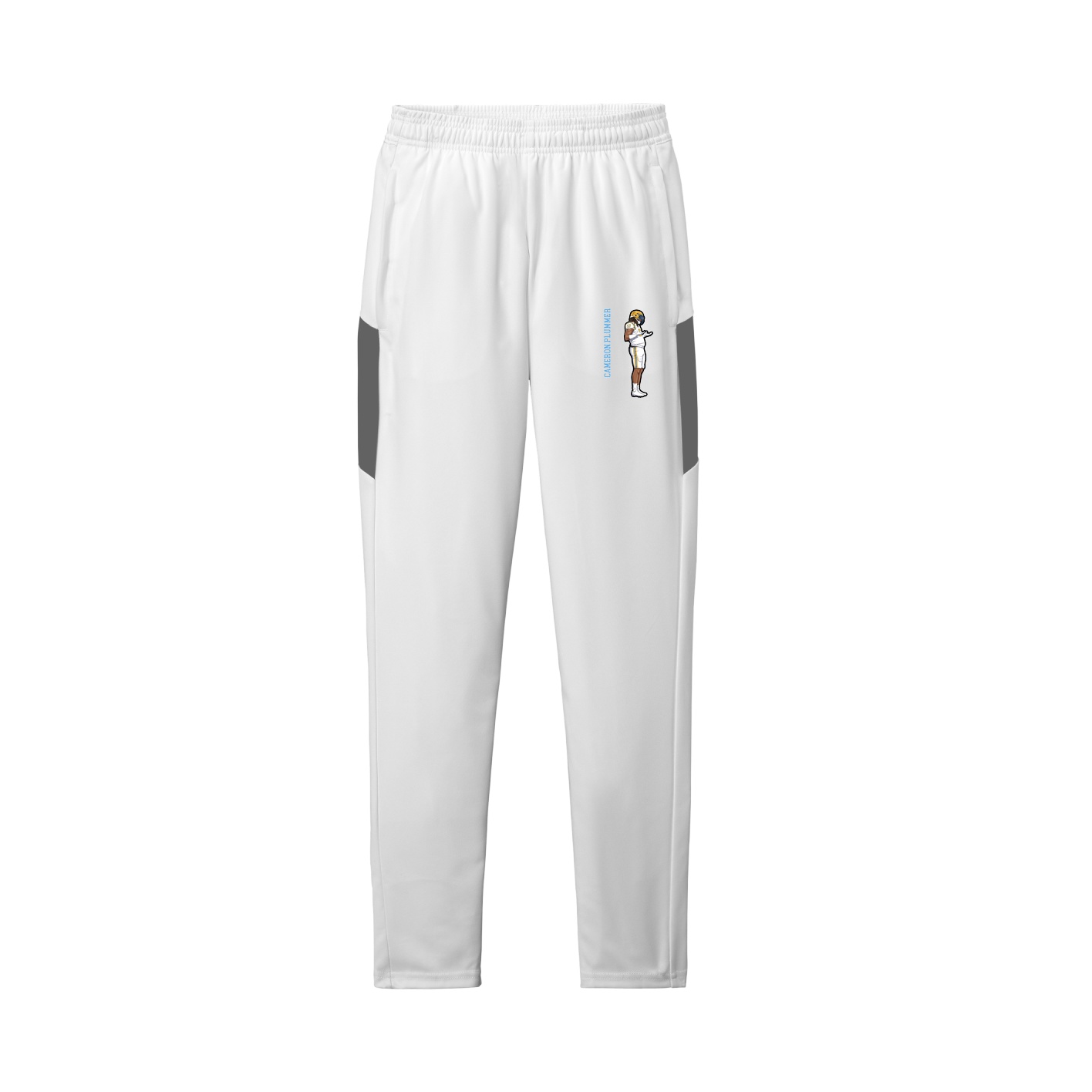 Team Travel Pant — Name Vertical in White/Grey