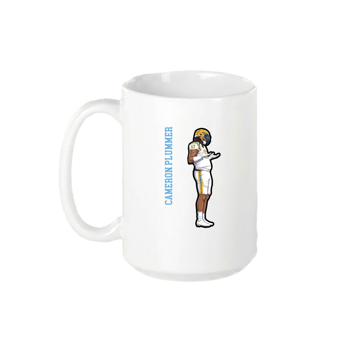 15oz Coffee Mug — Name Vertical in White