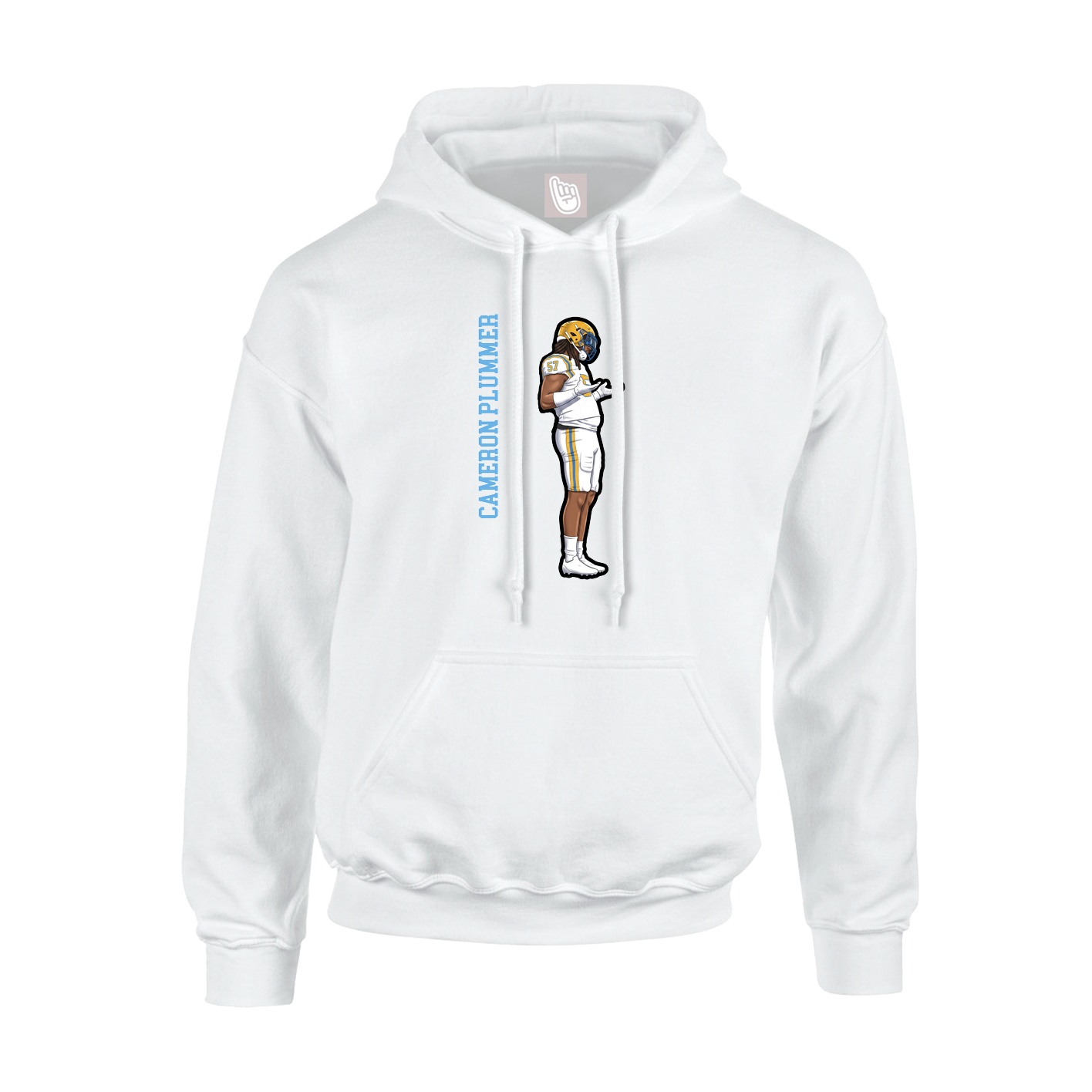 Hoodie — Name Vertical in White