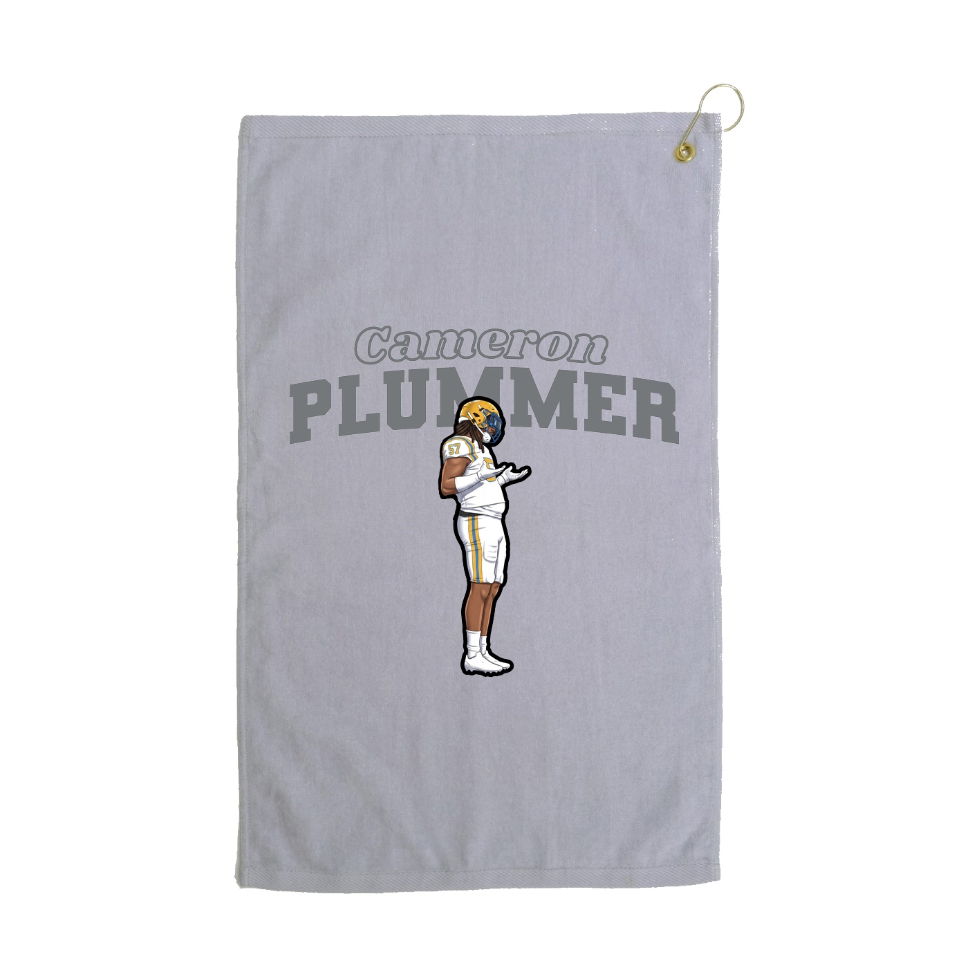 Golf Towel — Name Arch in Grey