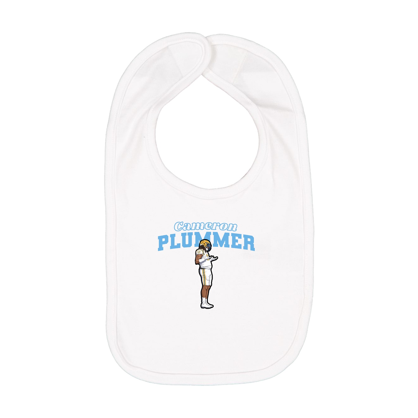 Infant Bib — Name Arch in White