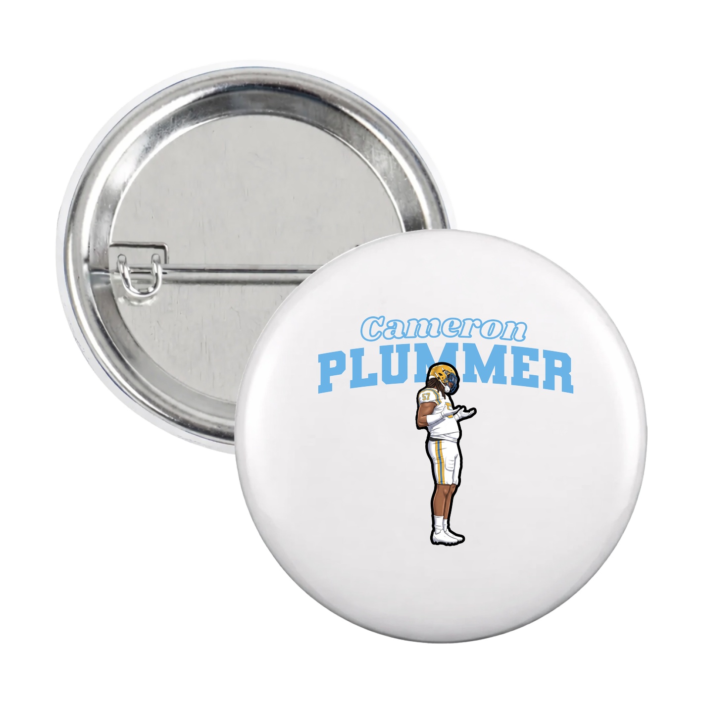 Game Day Button — Name Arch in White