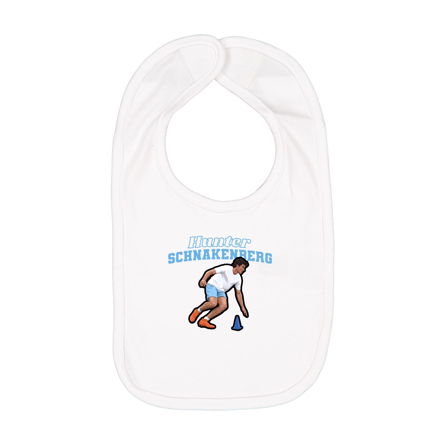 Infant Bib — Name Arch in White