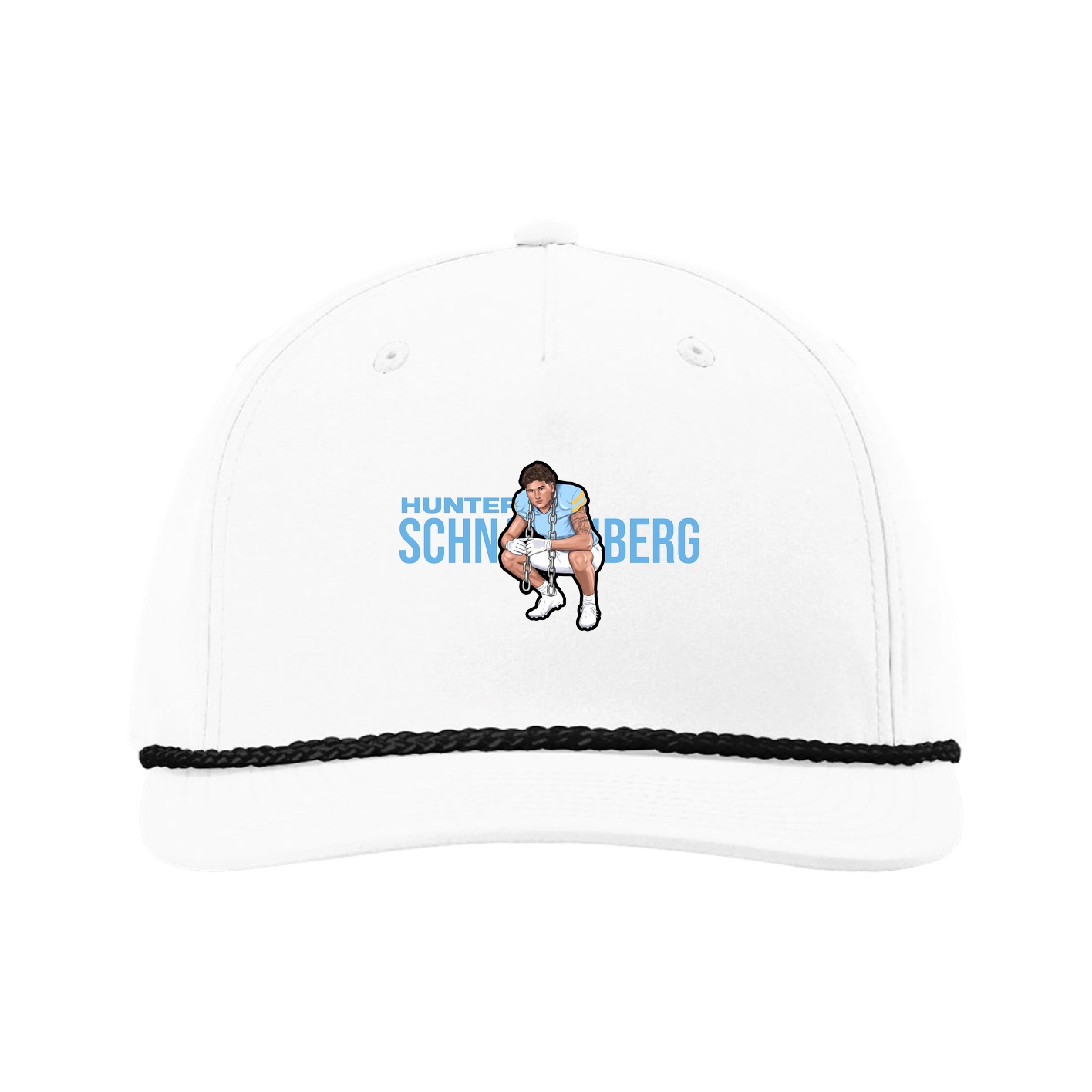 Five-Panel Classic Rope Cap — Player Name in White