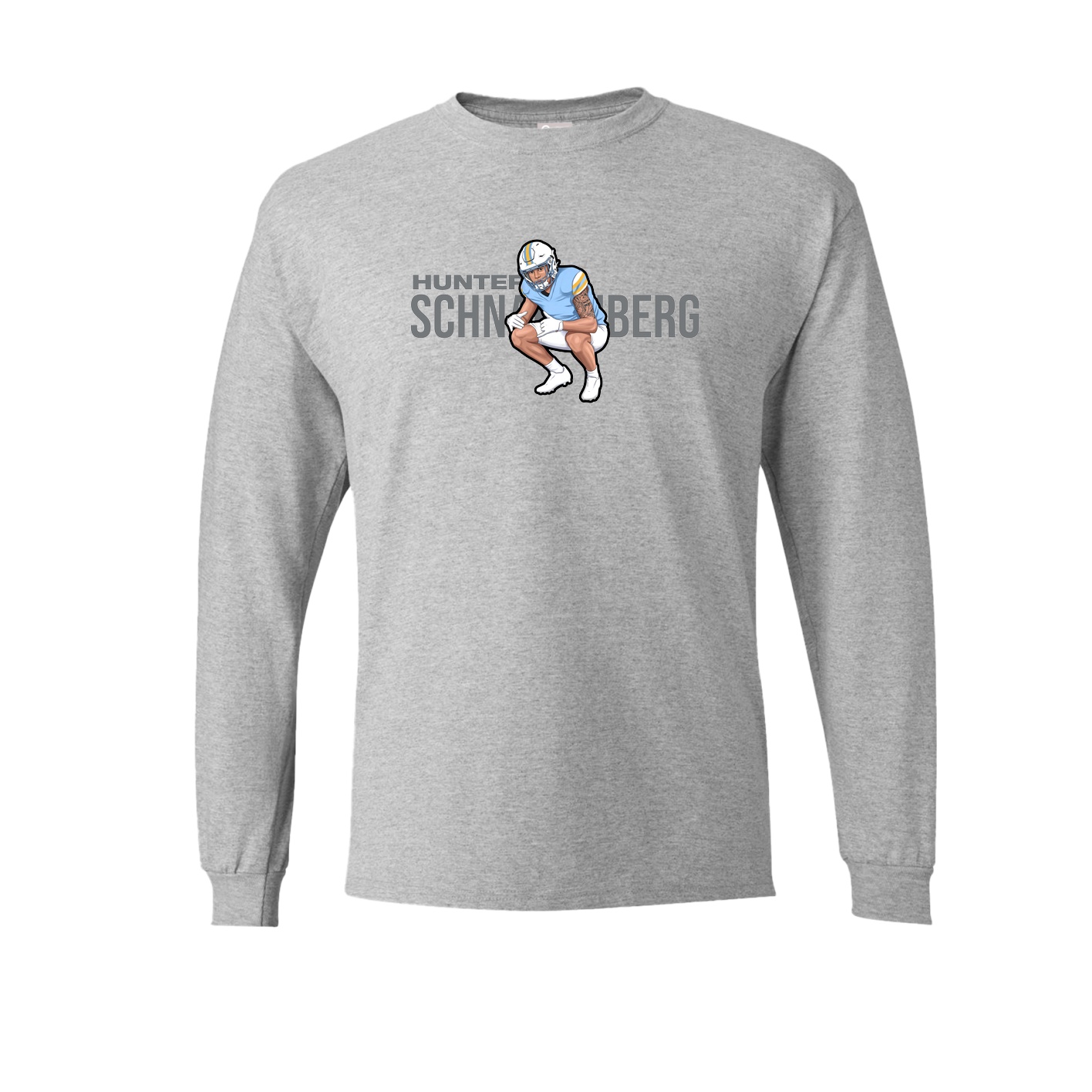 Long Sleeve Tee — Player Name in Grey