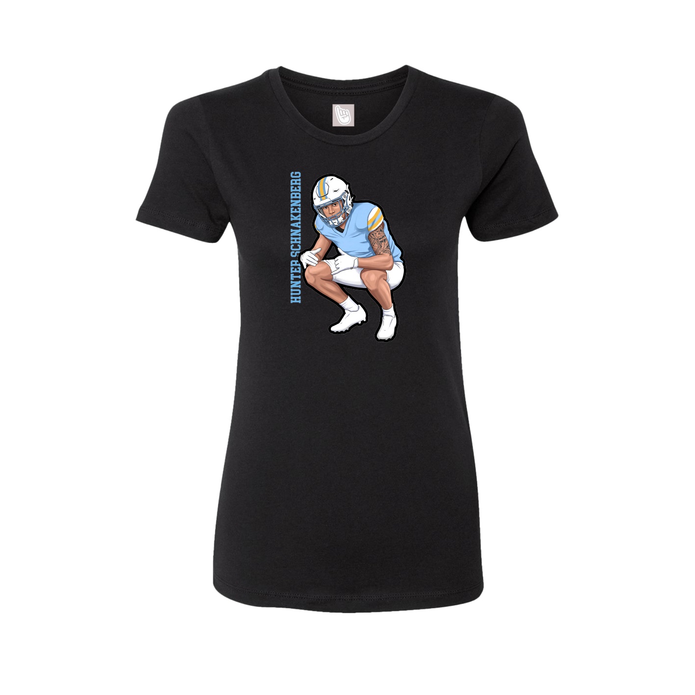 Fitted Women's Tee — Name Vertical in Black