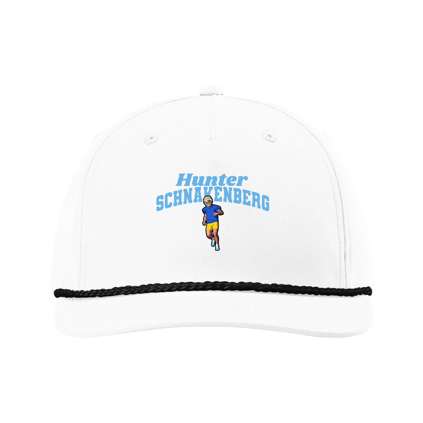 Five-Panel Classic Rope Cap — Signature Arch in White