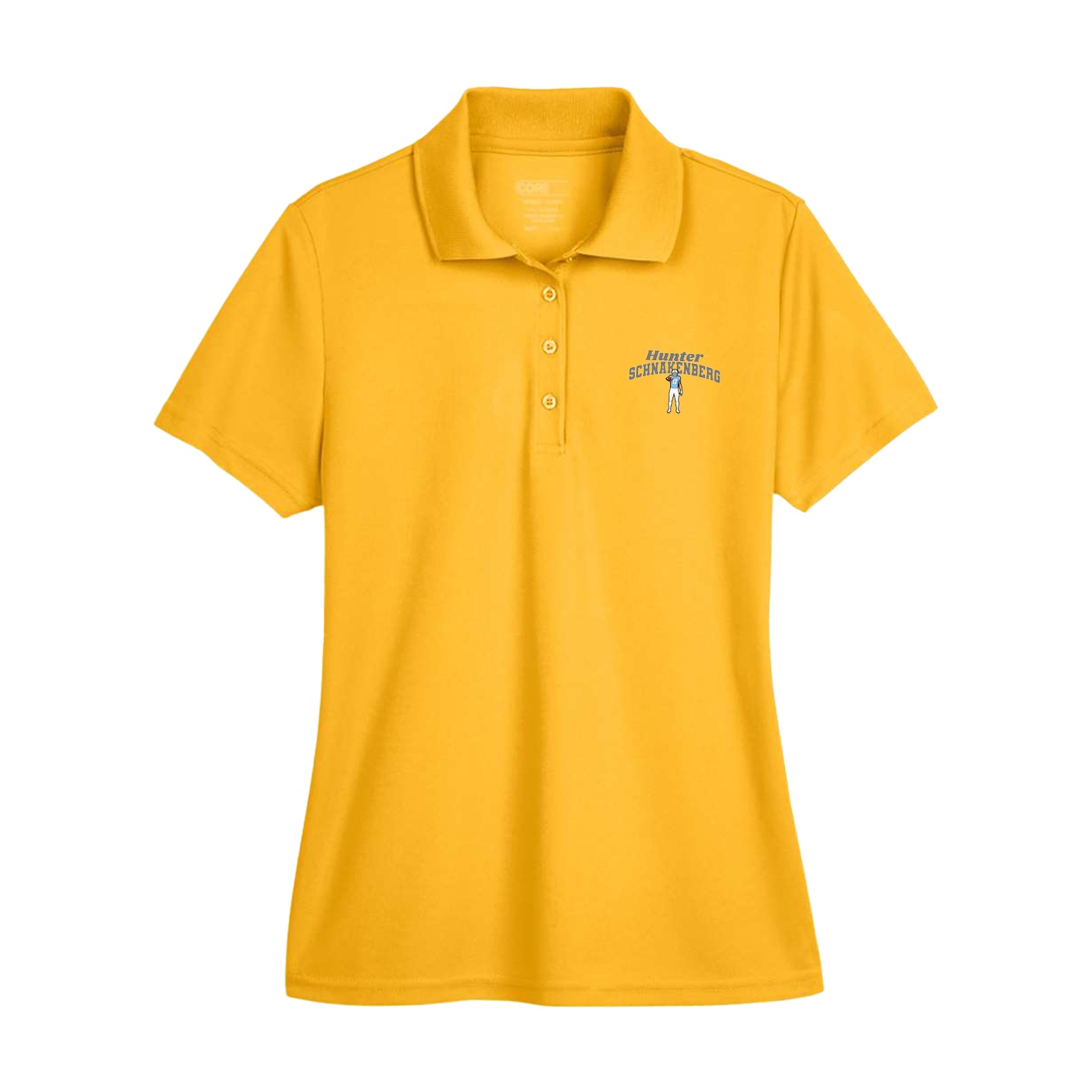 Womens Performance Polo — Signature Arch in Gold