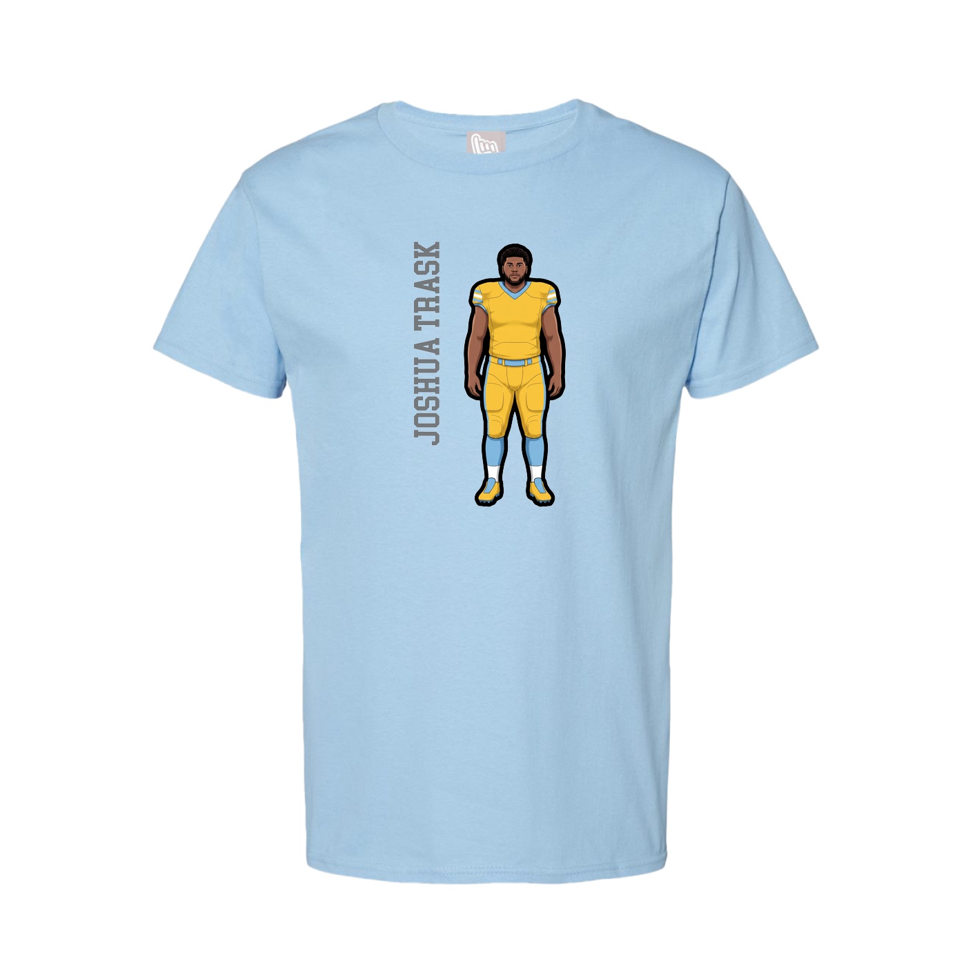 Tee — Name Vertical in Light Blue