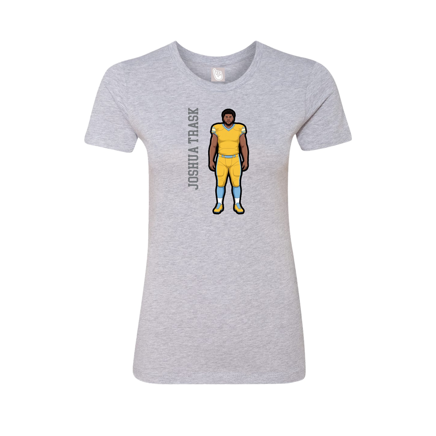 Fitted Women's Tee — Name Vertical in Grey