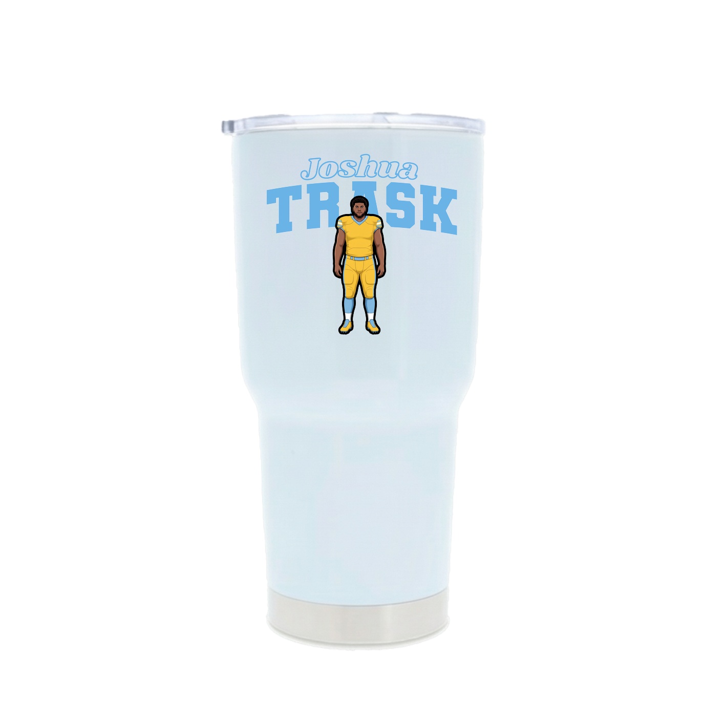 30oz Stainless Steel Tumbler — Name Arch in White