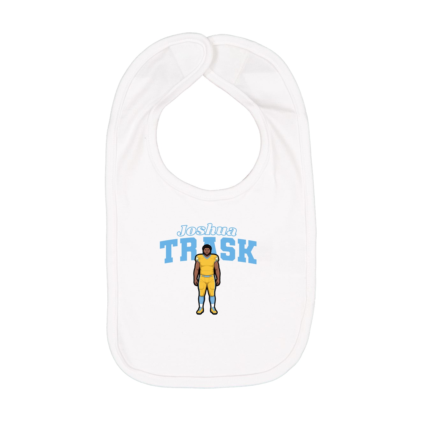 Infant Bib — Name Arch in White