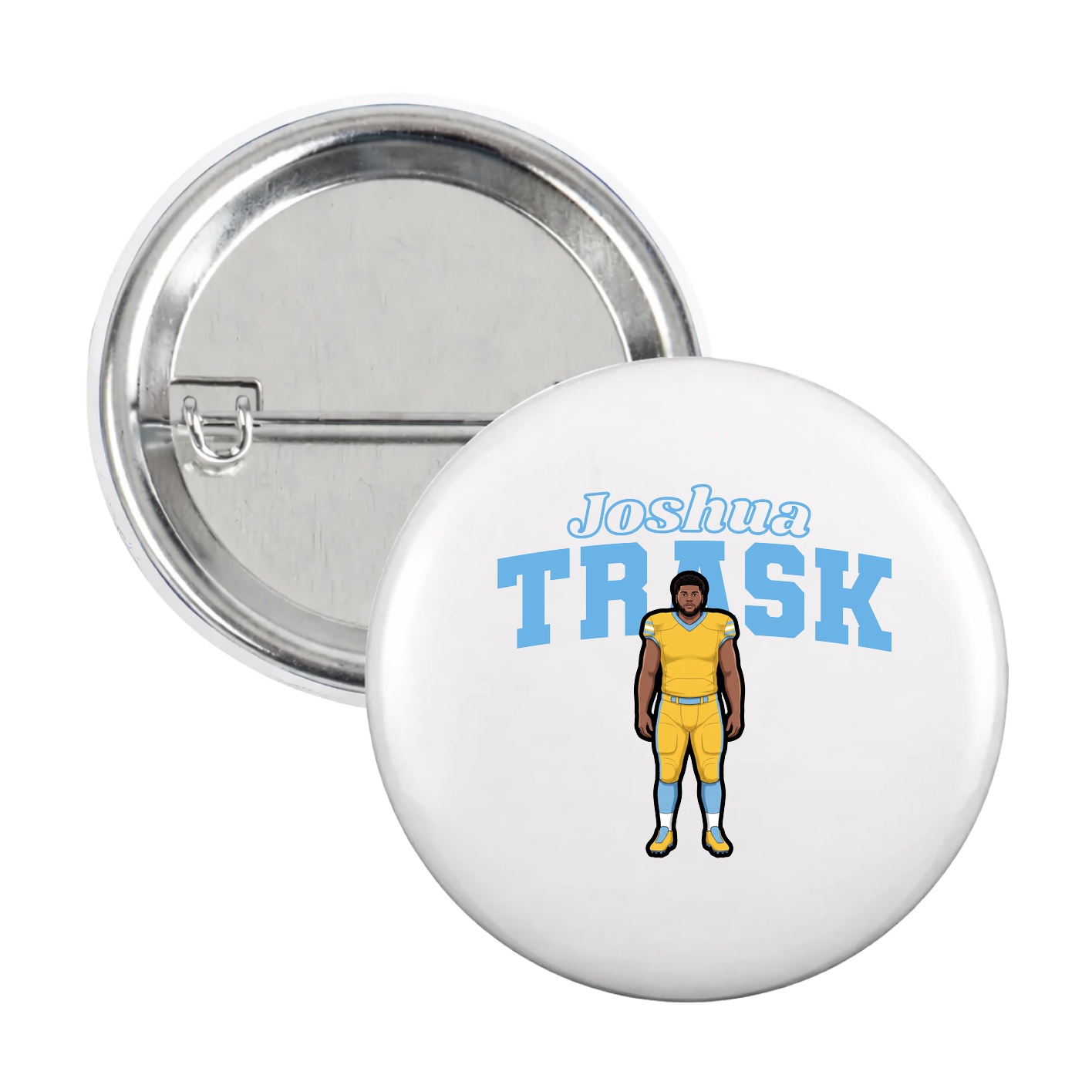 Game Day Button — Name Arch in White