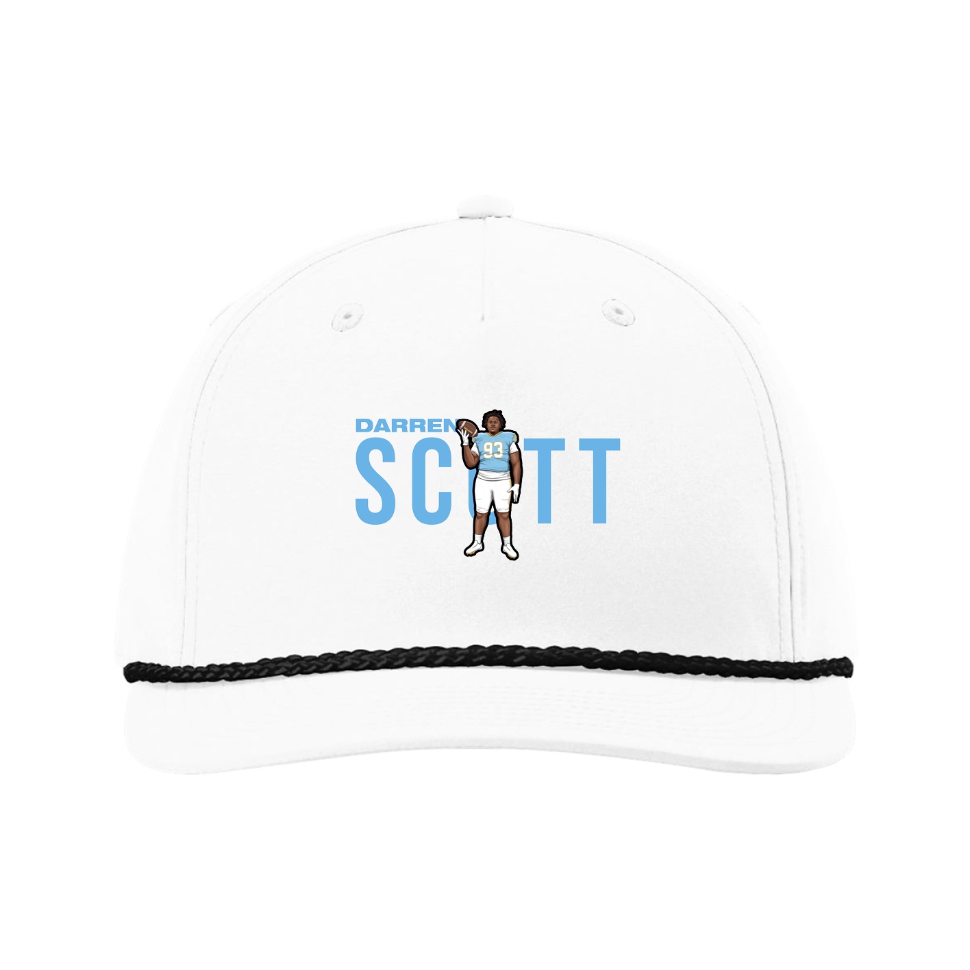 Five-Panel Classic Rope Cap — Player Name in White