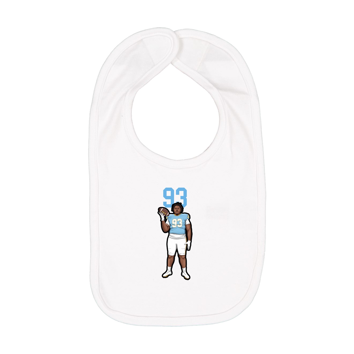 Infant Bib — Number Top in White