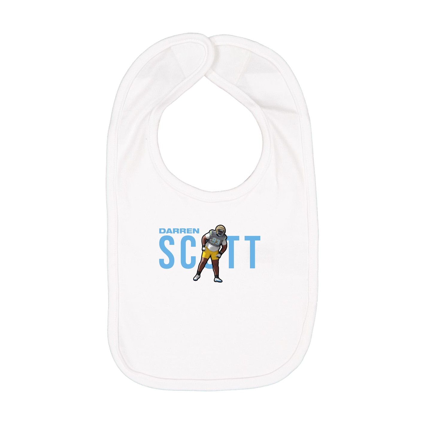 Infant Bib — Player Name in White