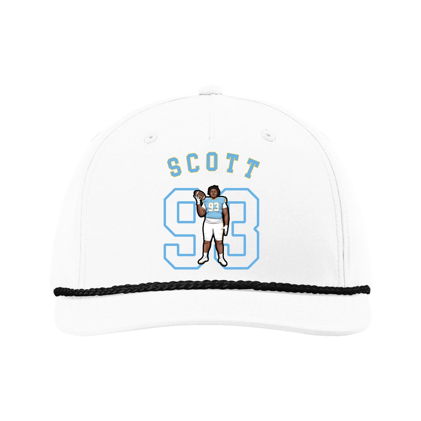 Five-Panel Classic Rope Cap — Shirsey Arch in White