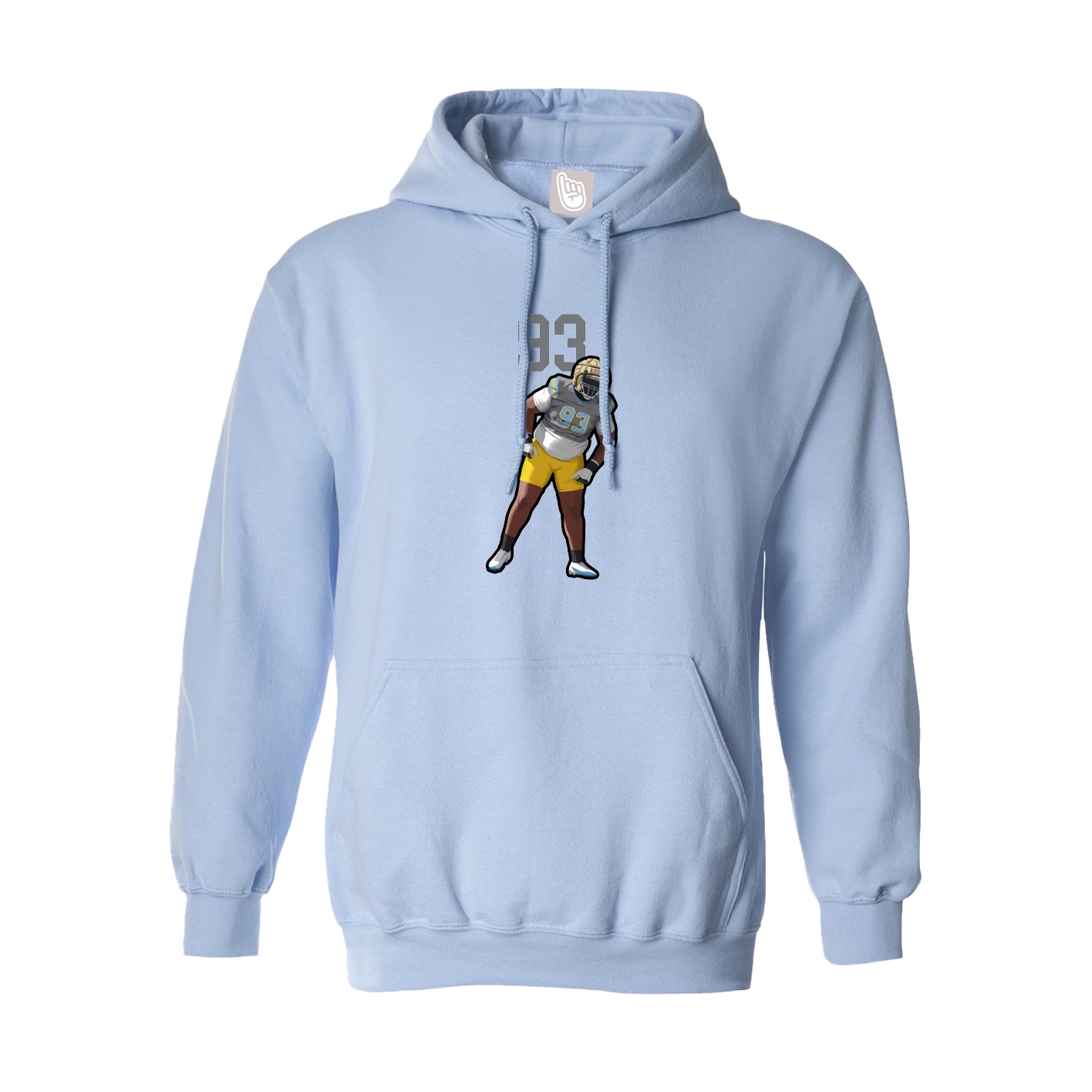 Hoodie — Number Top in Light Blue