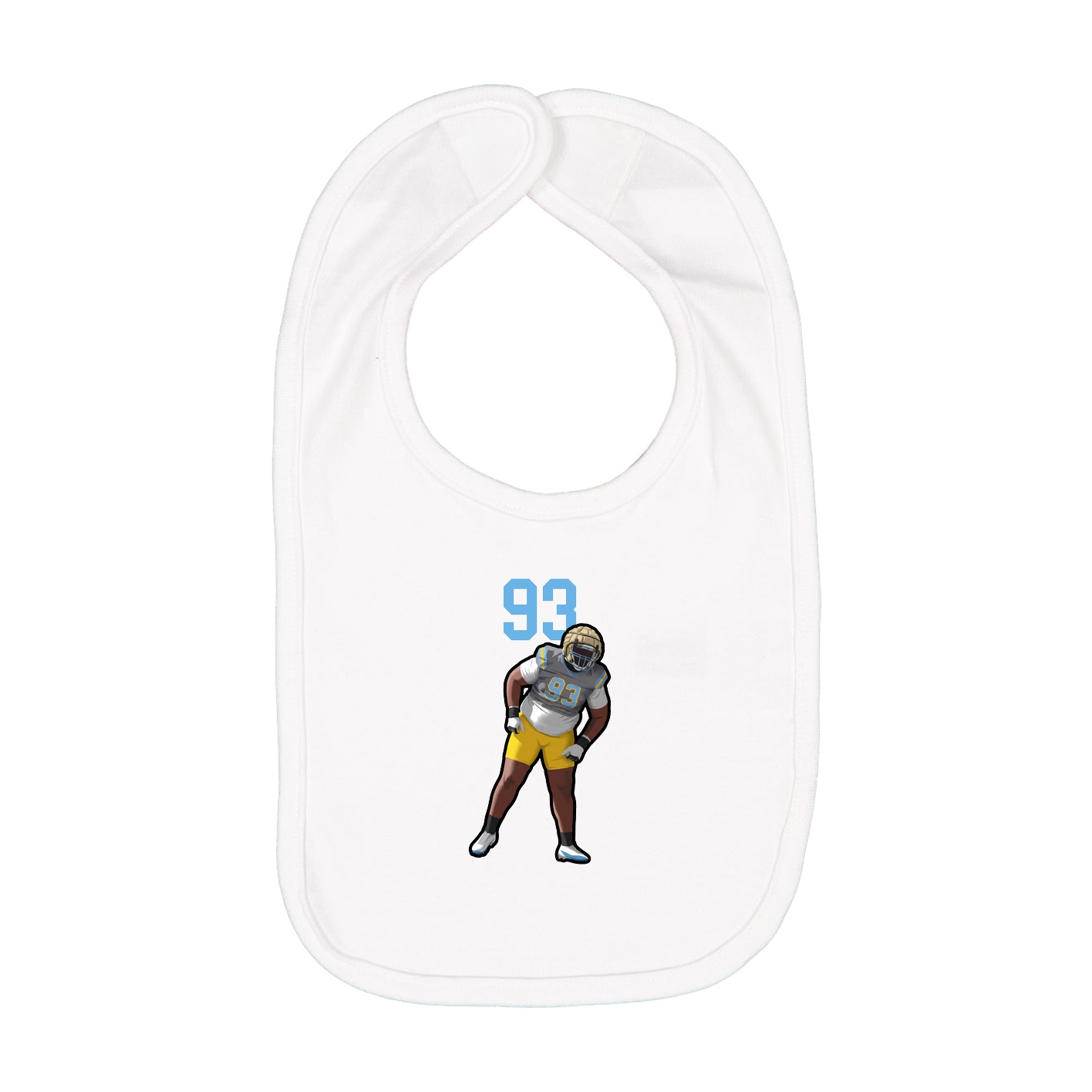 Infant Bib — Number Top in White