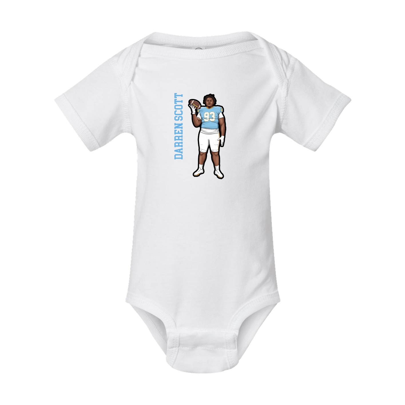 Baby Onesie — Name Vertical in White