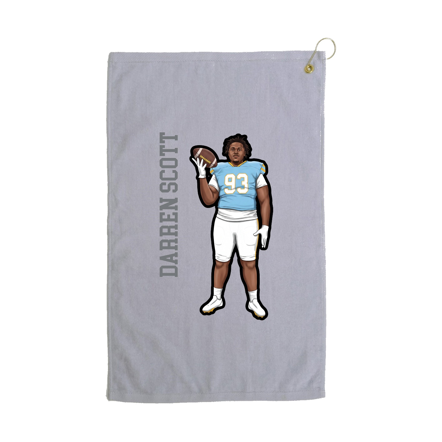 Golf Towel — Name Vertical in Grey