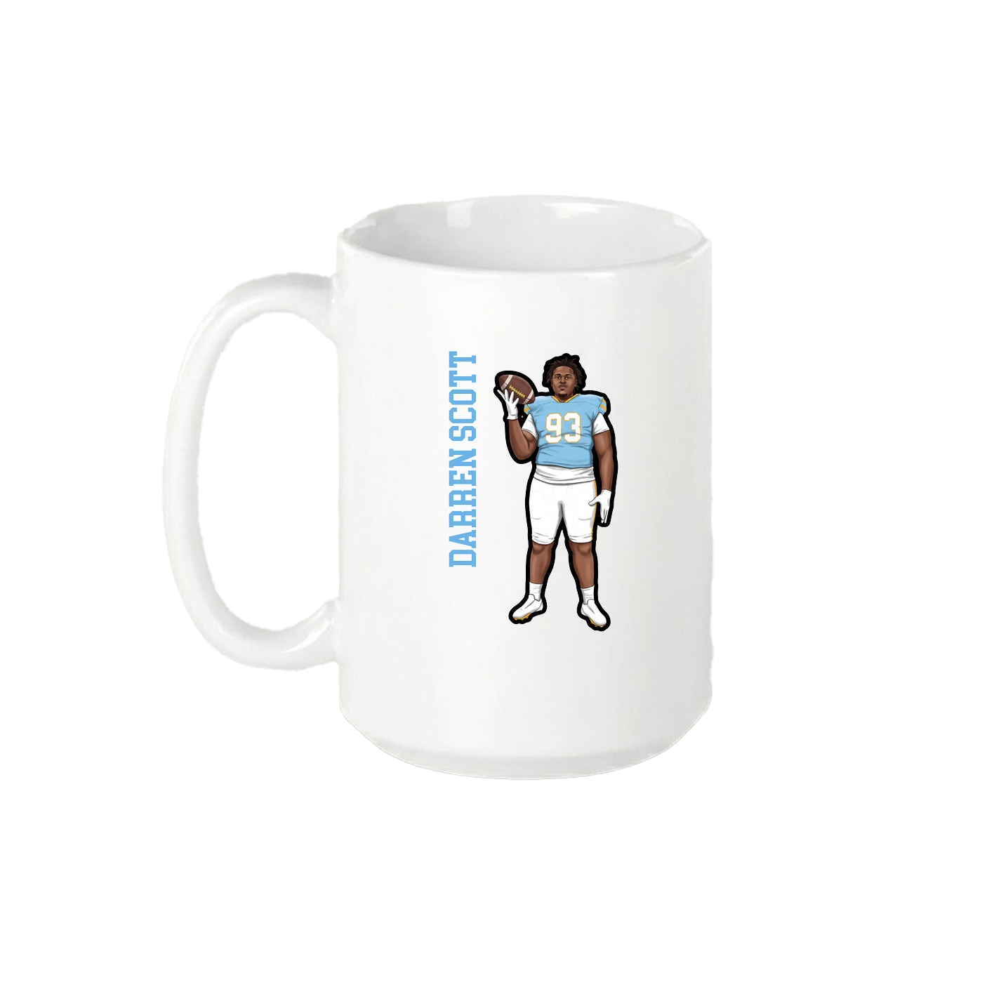 15oz Coffee Mug — Name Vertical in White