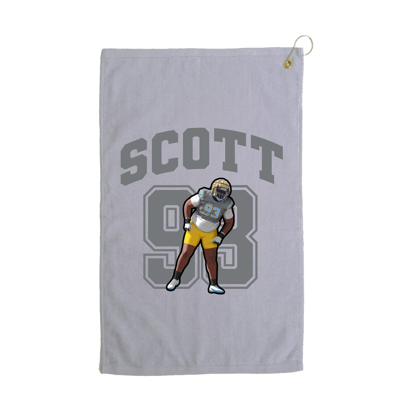 Golf Towel — Number in Grey